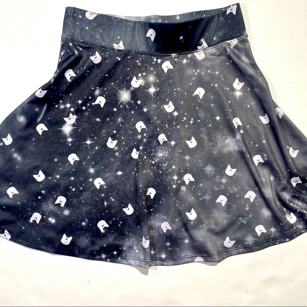 🦋🦄Sailor Moon Mini Luna Galaxy Cat Print Skirt Size S/M